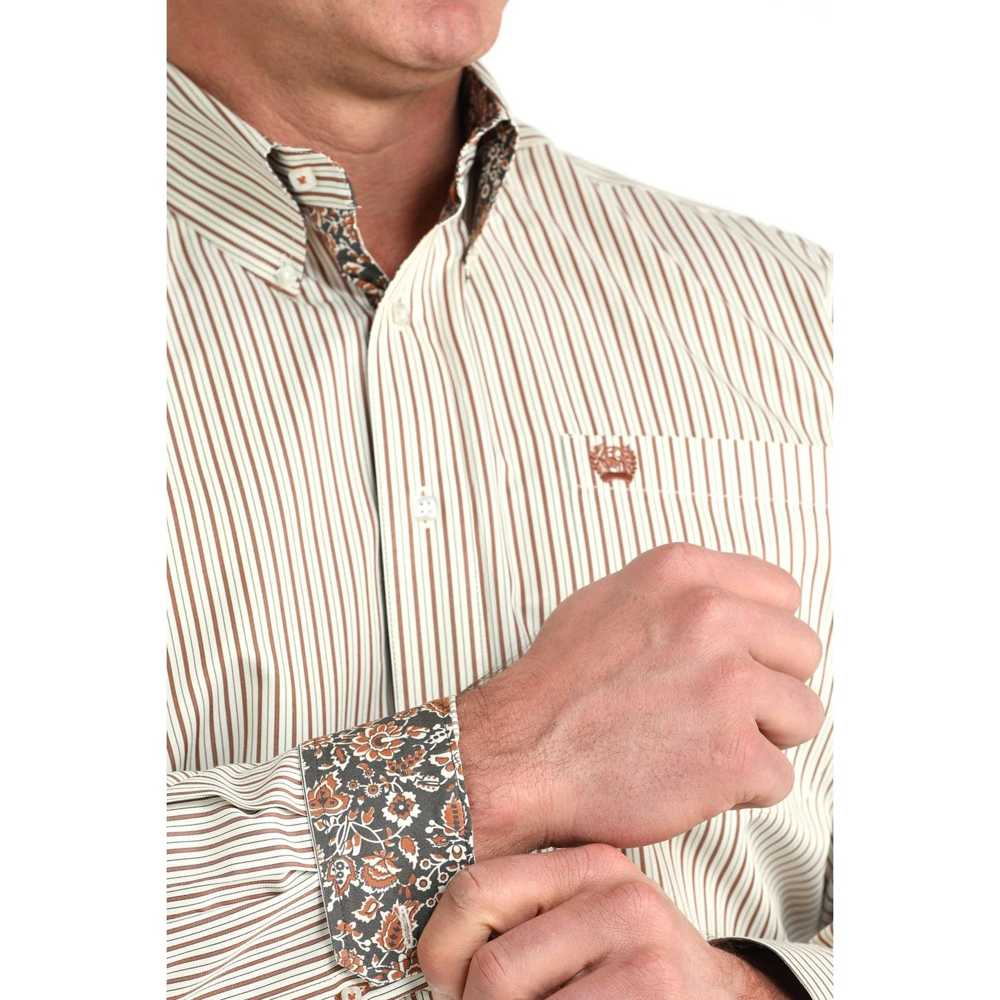 CINCH MENS CREAM STRIPE SHIRT