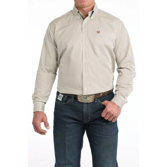 CINCH MENS CREAM STRIPE SHIRT
