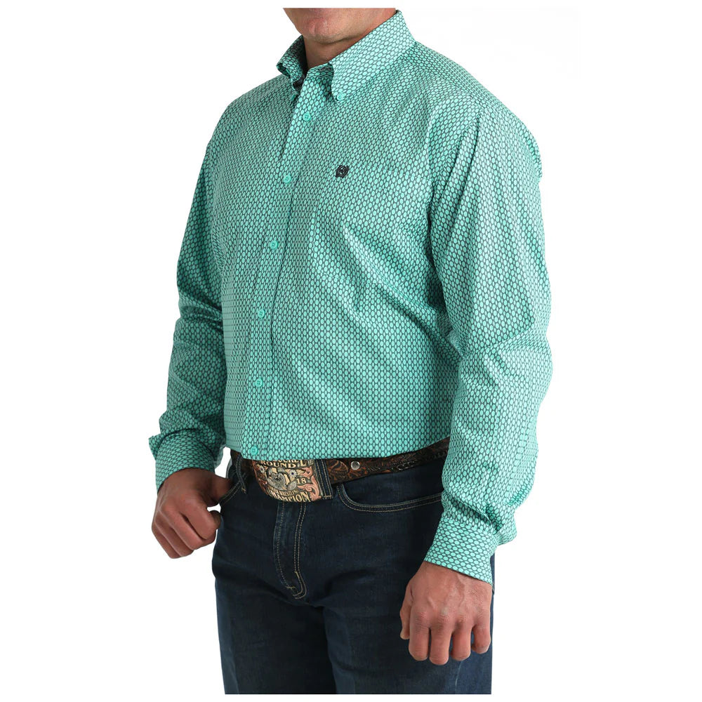 CINCH MENS BLUE PRINT SHIRT