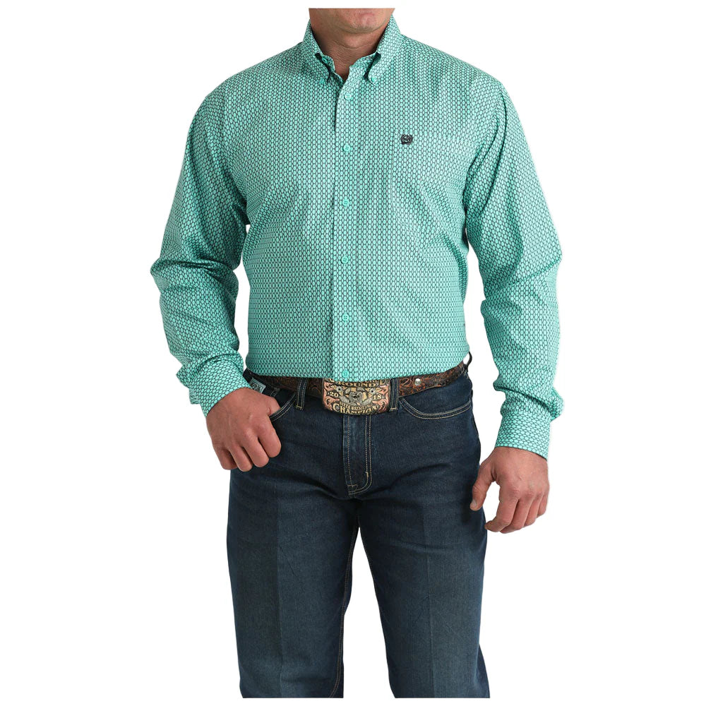 CINCH MENS BLUE PRINT SHIRT