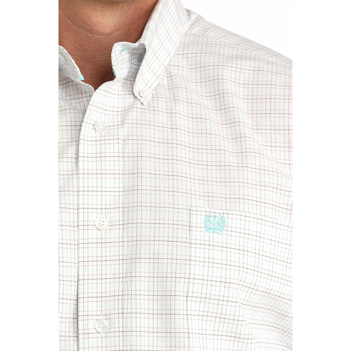 CINCH MENS LS SHIRT WHITE  PLAID