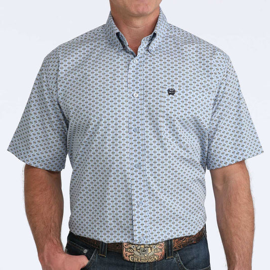CINCH MENS BLUE SS SHIRT