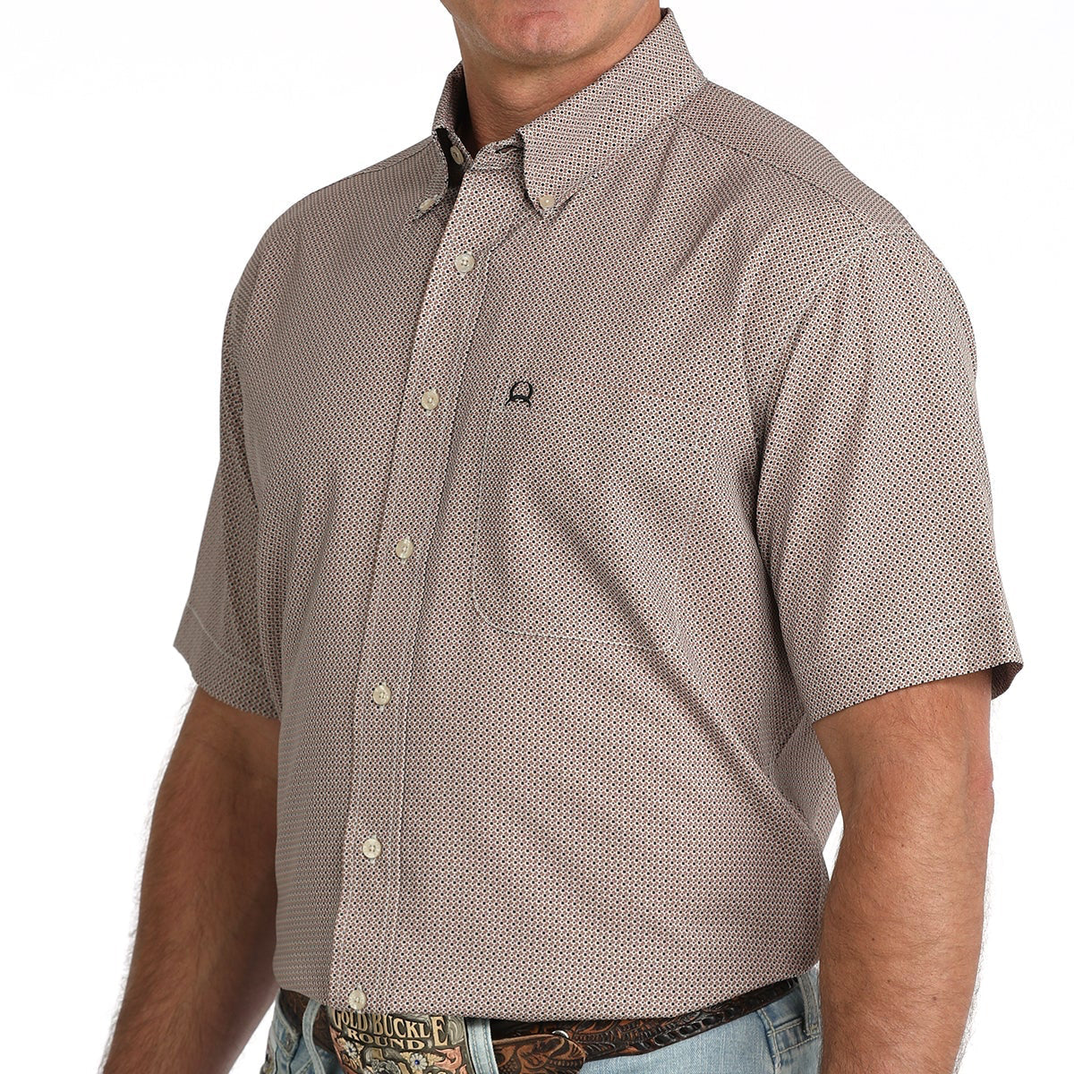 CINCH MENS SS SHIRT ARENFLEX BROWN