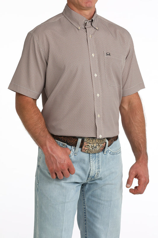 CINCH MENS SS SHIRT ARENFLEX BROWN