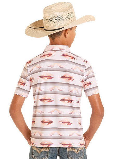 ROCK & ROLL BOYS AZTEC POLO PRNT