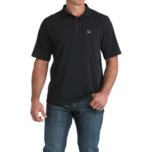 CINCH MENS BLACK ARENAFLEX POLO