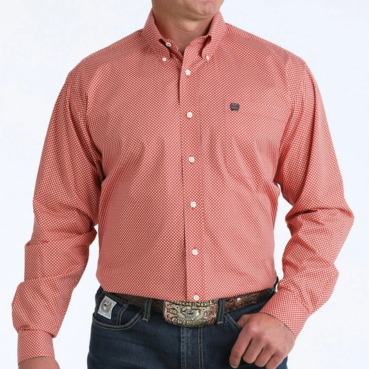 CINCH MENS RED DIAMOND PRINT SHIRT