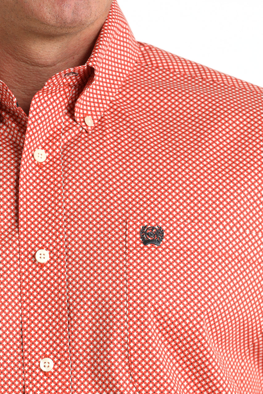 CINCH MENS RED DIAMOND PRINT SHIRT