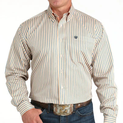 CINCH MENS LS SHIRT STRIPE