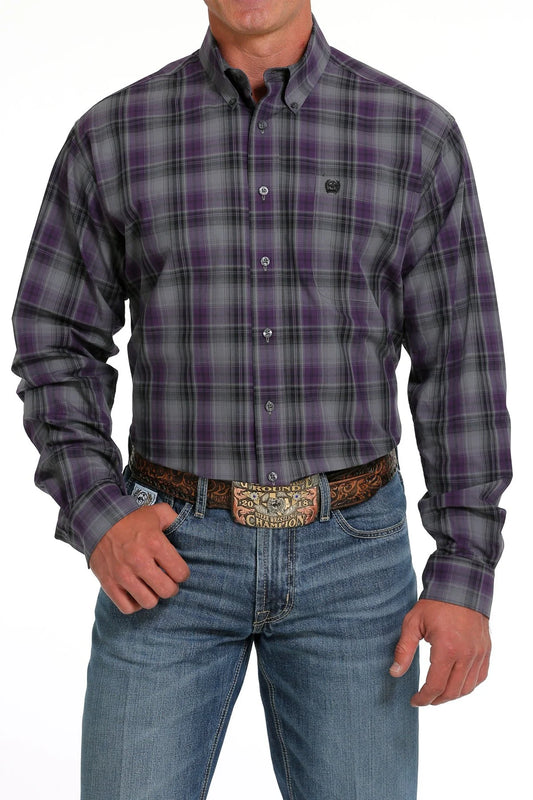 CINCH MNS LS SHRT PLAID