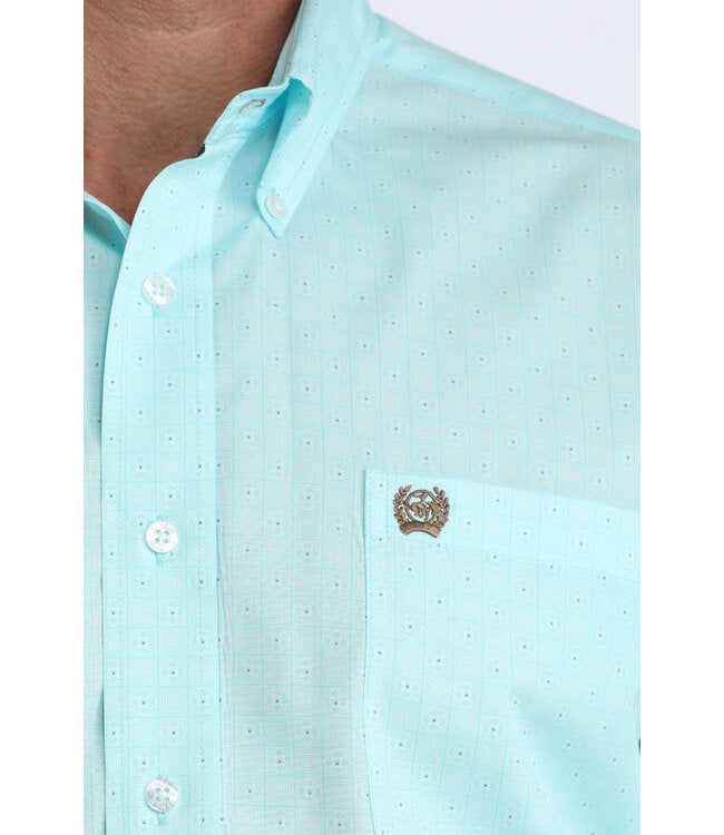 CINCH MNS LS SHIRT BLUE PRNT