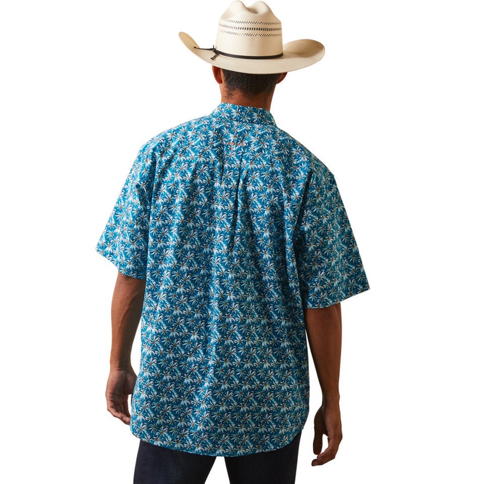 ARIAT MENS BLUE KAVIR SHORT SLEEVE SHIRT