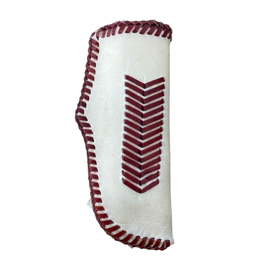 Rawhide Knife Case Burgundy Stitching