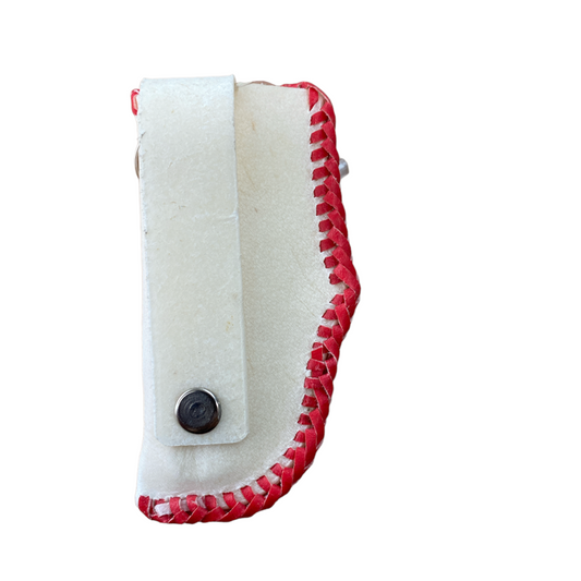 Rawhide Knife Case Red Stitching