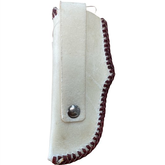 Rawhide Knife Case Burgundy Stitching