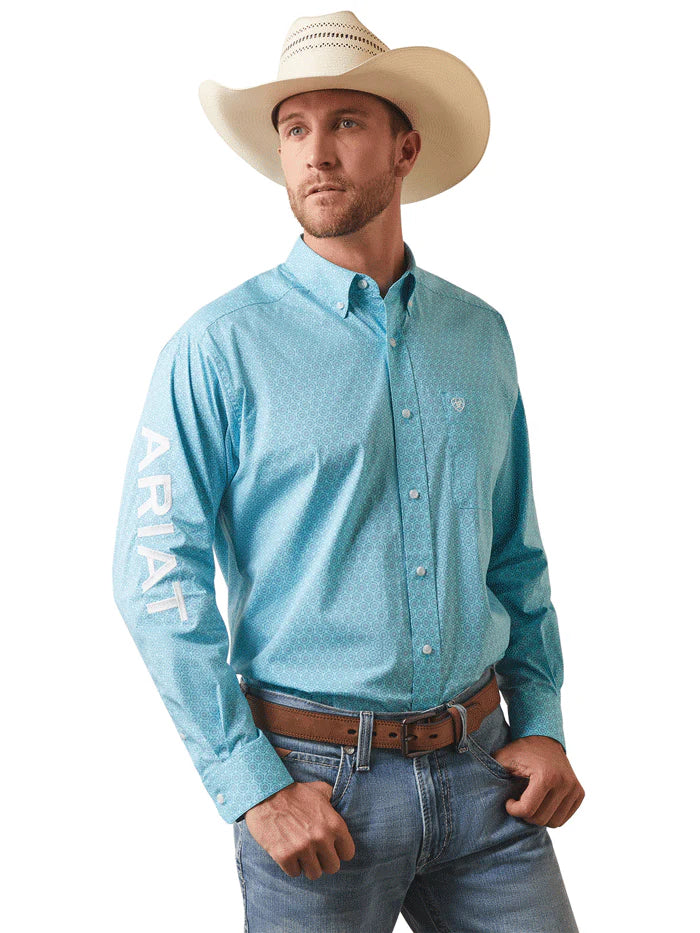 ARIAT MENS CAIDEN CLASSIC LONG SLEEVE BLUE