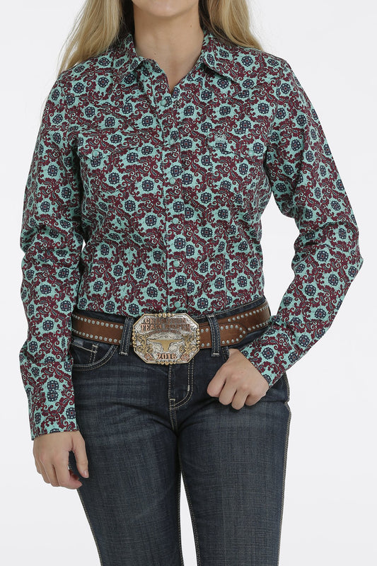 BLOUSE CINCH TURQUOISE